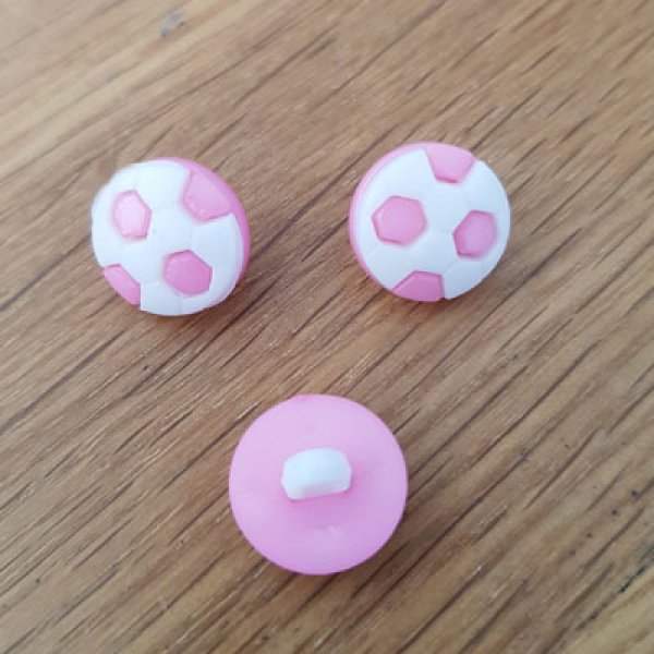 Fancy button voor kinderen voetbal N&deg;02 lichtroze