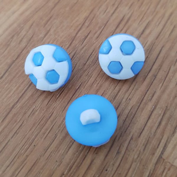Fancy voetbal button voor kinderen N&deg;04 lichtblauw