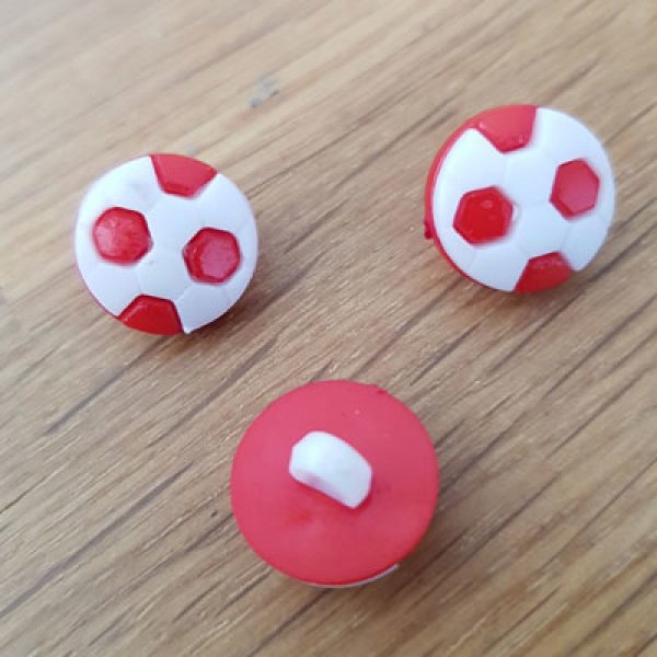 Fancy button voor kinderen voetbal N&deg;06 rood