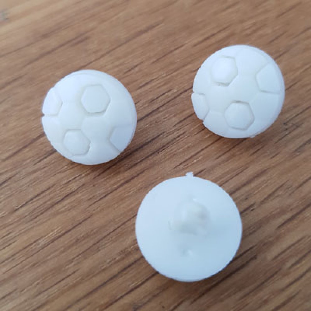 Fancy button voor kinderen voetbal N°09 wit