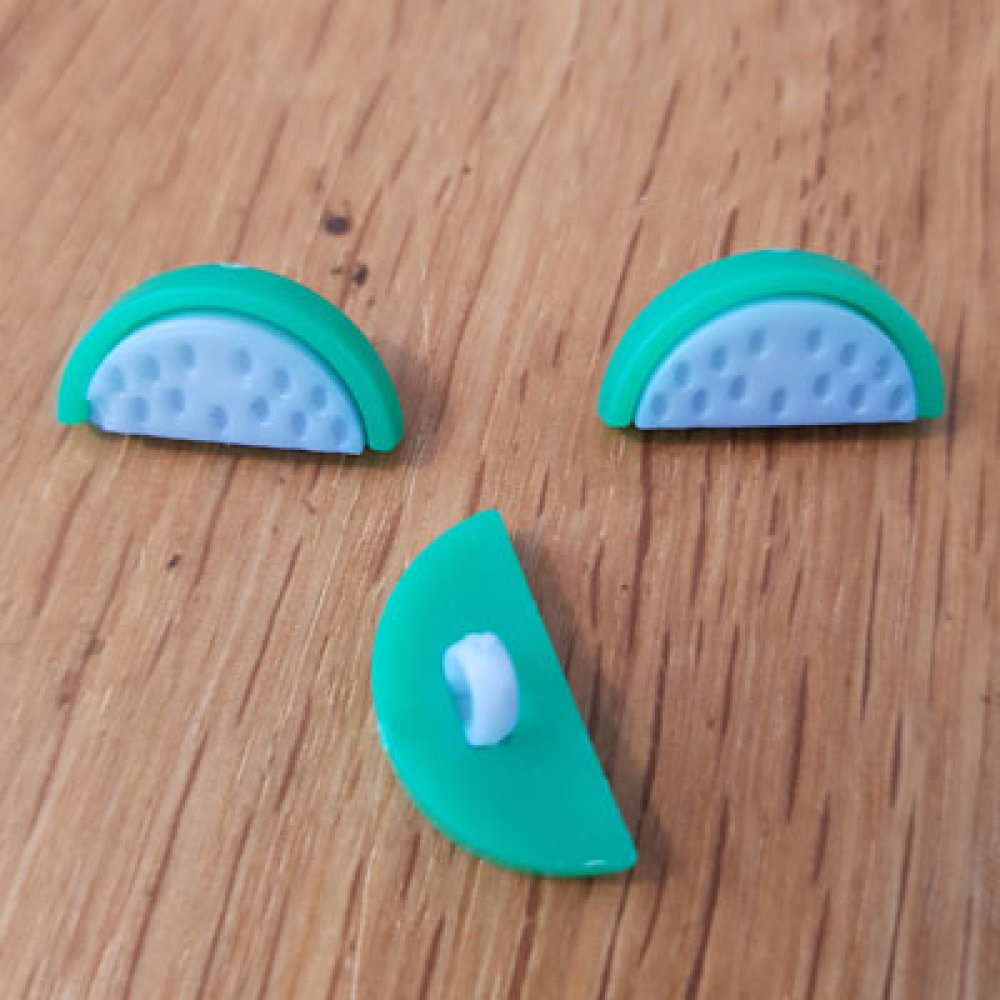 Button fantasie watermeloen patroon voor kinderen No. 01 lichtblauw