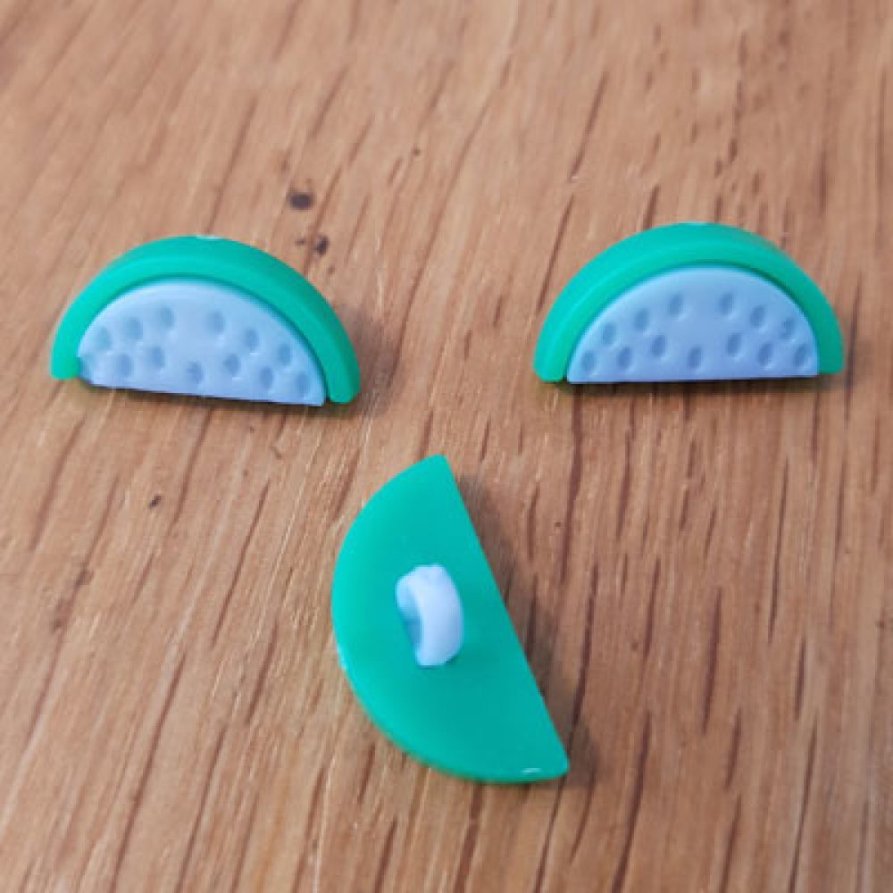 Button fantasie watermeloen patroon voor kinderen No. 01 lichtblauw