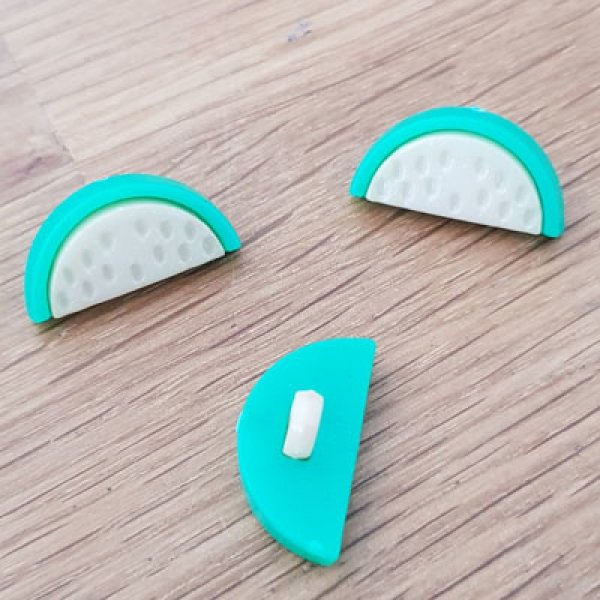 Button fantasie watermeloen patroon voor kinderen No. 02 wit