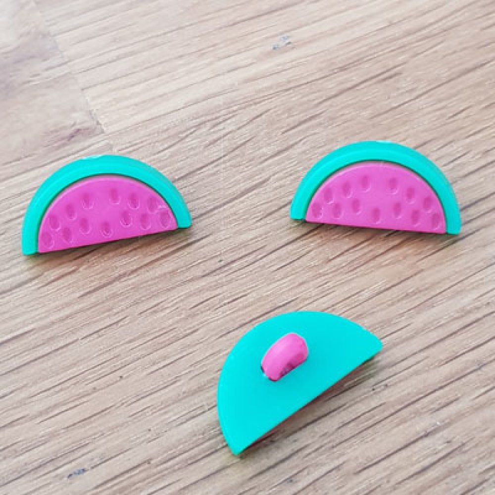 Button fantasie watermeloen patroon voor kinderen nr. 05 fushia