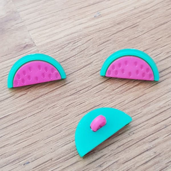 Button fantasie watermeloen patroon voor kinderen nr. 05 fushia