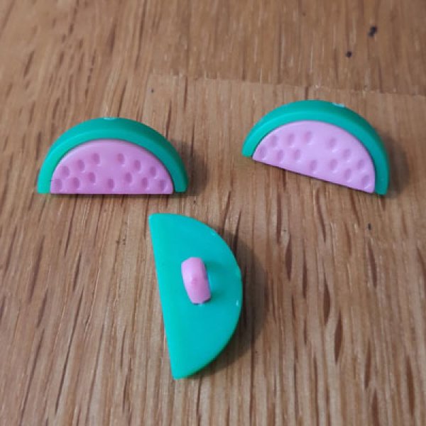 Button fantasie watermeloen patroon voor kinderen nr. 07 roze