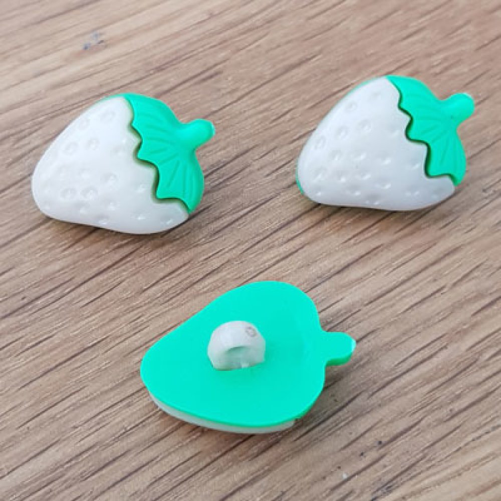 Knopen, kinderen, baby's Aardbeienpatroon N°06 groen en beige