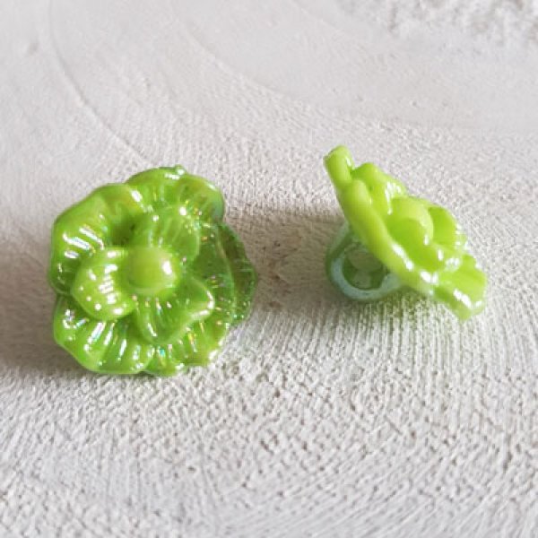 Fantasieknoopjes voor kinderen en baby's Bloemmotief N&deg;02-02 Groen