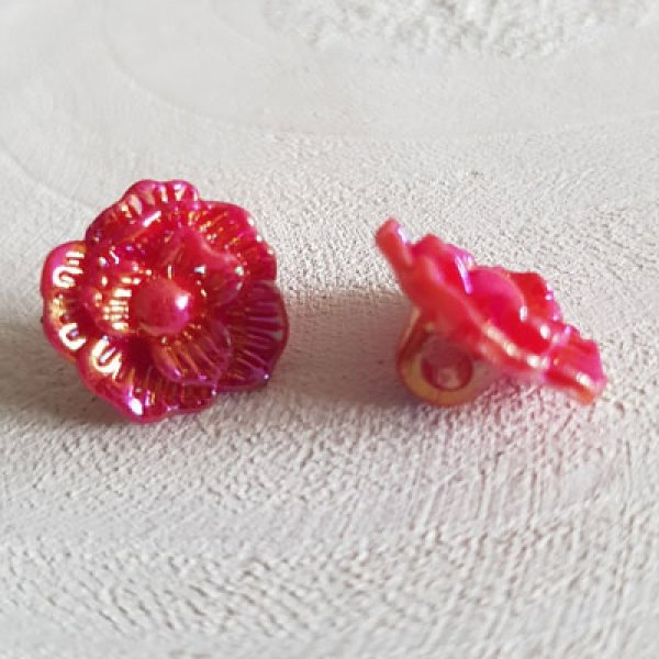 Fantasieknoopjes voor kinderen en baby's Bloemmotief N&deg;02-03 Rood