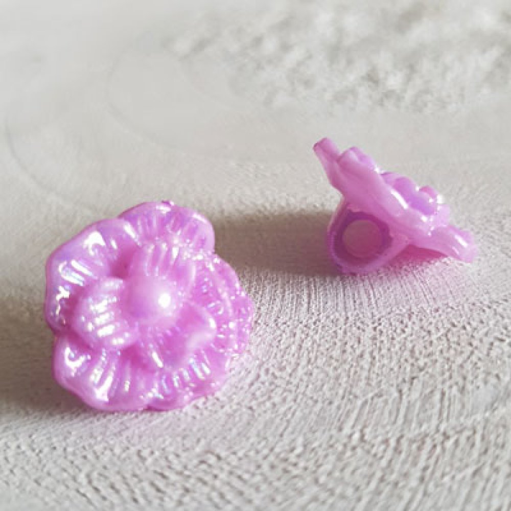 Fantasieknoopjes voor kinderen en baby's Bloemmotief nr. 02-08 Paars