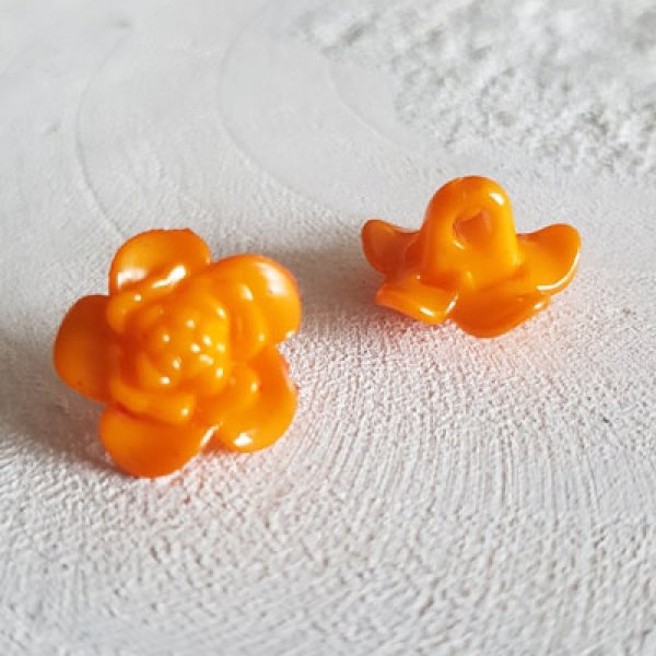 Fantasieknoopjes voor kinderen en baby's Bloemmotief N&deg;03-05 Oranje