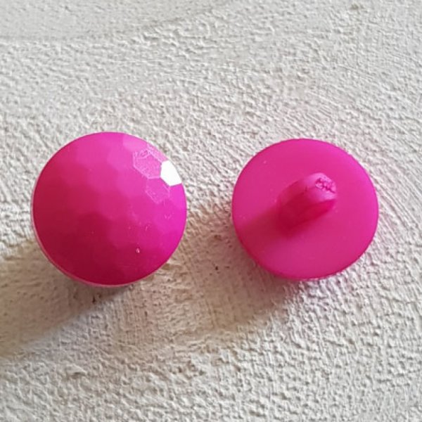 Fantasieknoopjes voor kinderen en baby's Plat facetpatroon nr. 05-06 Fushia