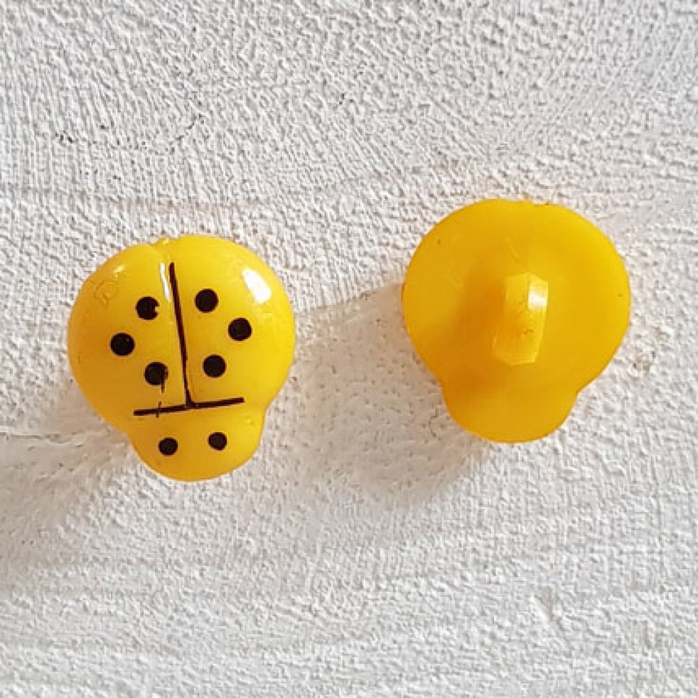 Knoop fantasie, kinderen, baby's Lieveheersbeestje patroon N°01-03 Donker geel