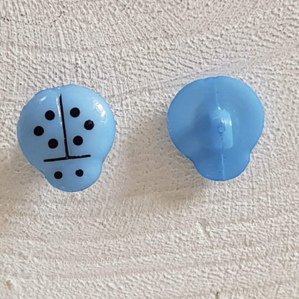 Mooie knopen, kinderen, baby's Lieveheersbeestje patroon N°01-12 Hemelsblauw