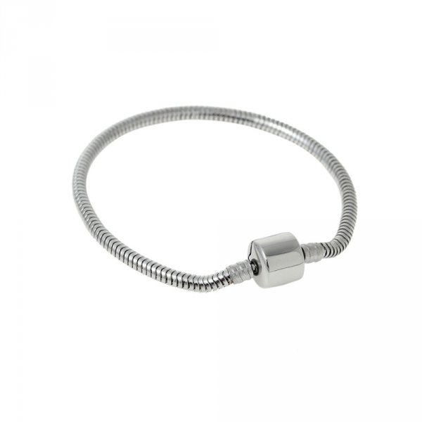 Bracelet Acier Inoxydable N&deg;04 Argent Fermoir Clip 18 cm