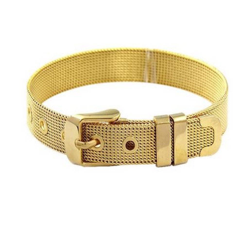 Roestvrij stalen armband 10 mm goud