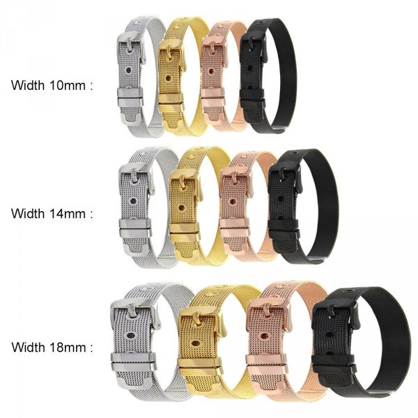 Roestvrij stalen armband 10 mm goud