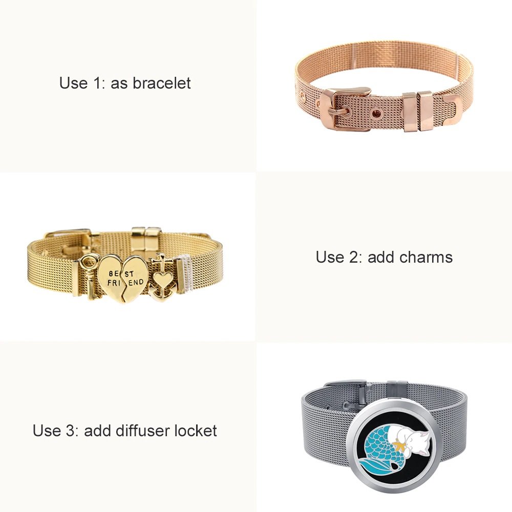 Roestvrij stalen armband 10 mm goud