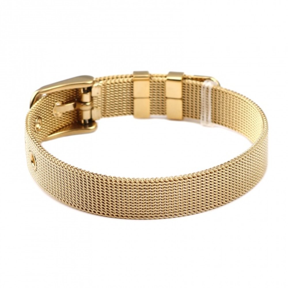 Roestvrij stalen armband 10 mm goud