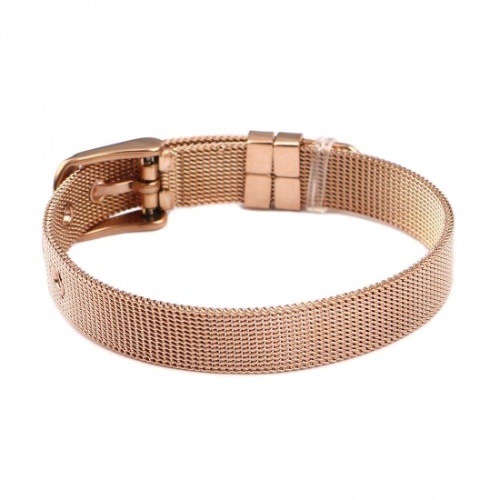 Roestvrij stalen armband 10 mm roze goud