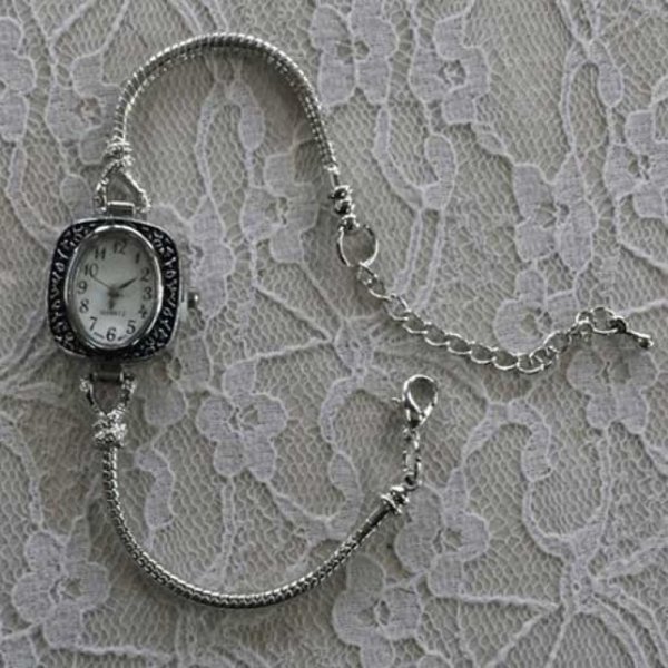 Europese stijl horloge wijzerplaat armband met karabijnsluiting 8,5 X 9,5 cm