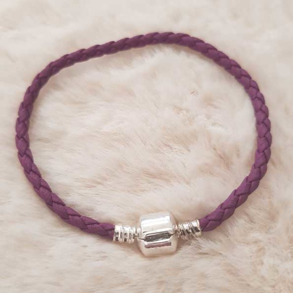 Europese Gevlochten Clip Armband Gewoon 01 VAN 15 TOT 23 CM Paars