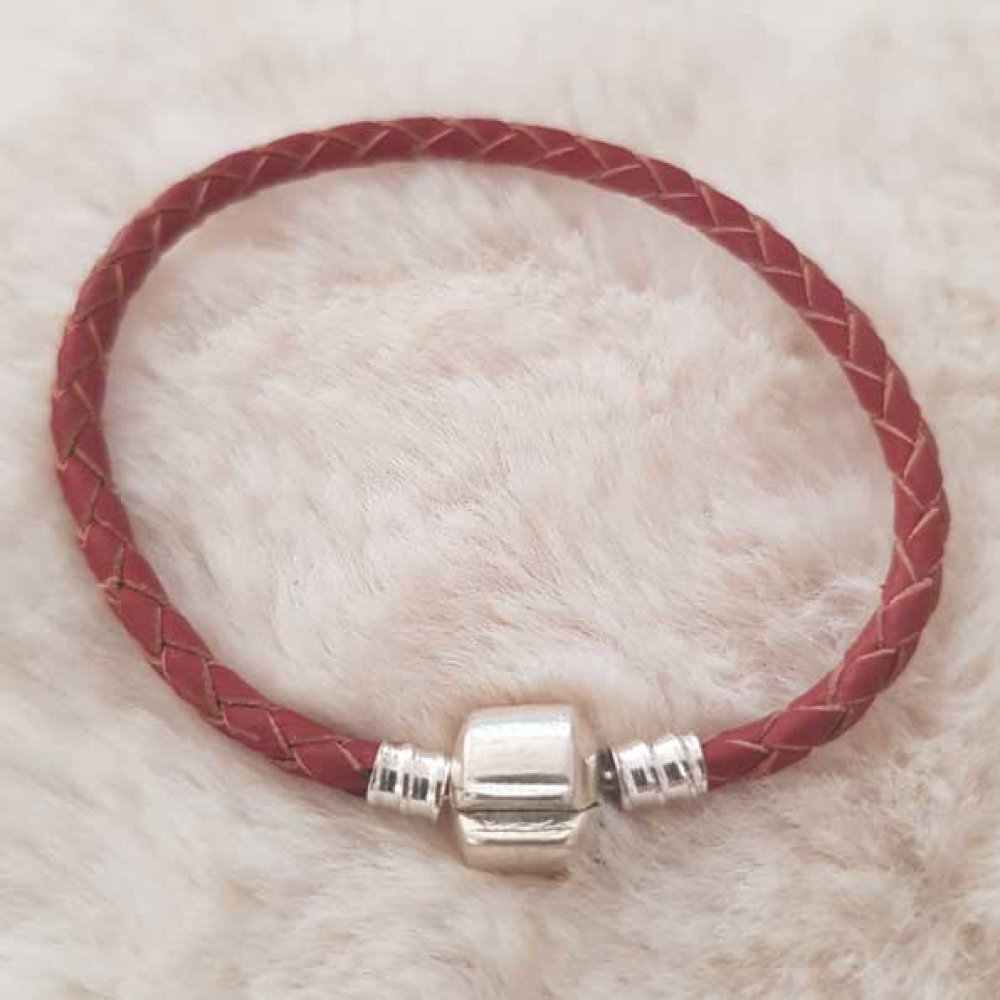 Europese Gevlochten Clip Armband Gewoon 02 VAN 15 TOT 23 CM Koffie