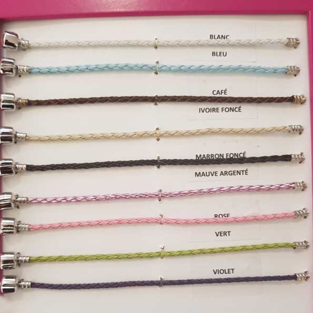 Europese Gevlochten Klem Armband Gewoon 02 VAN 15 TOT 23 CM Paars Zilver