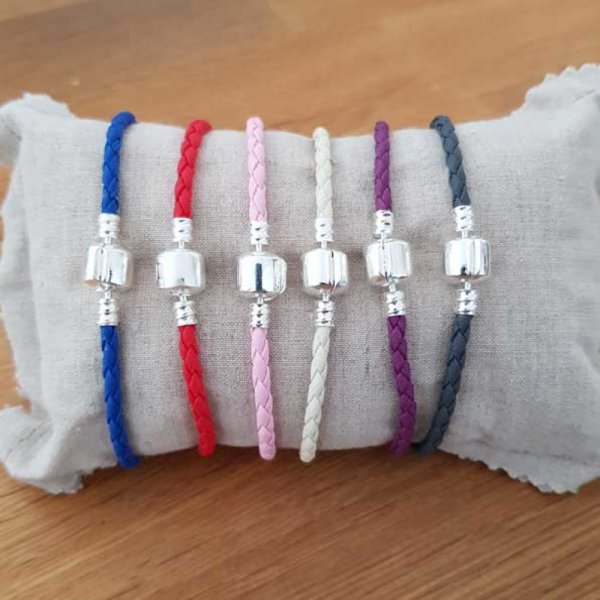 Europese Gevlochten Clip Armband Gewoon 02 VAN 15 TOT 23 CM Roze