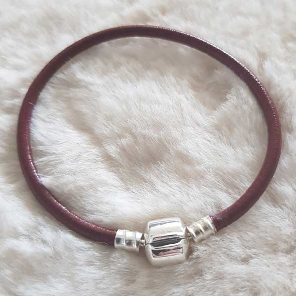 Europese gladde clip armband Uni 01 VAN 15 TOT 23 CM Bordeaux