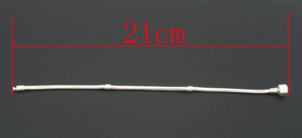 Europese Clip Armband 21 cm Gladde sluiting Verzilverd 925