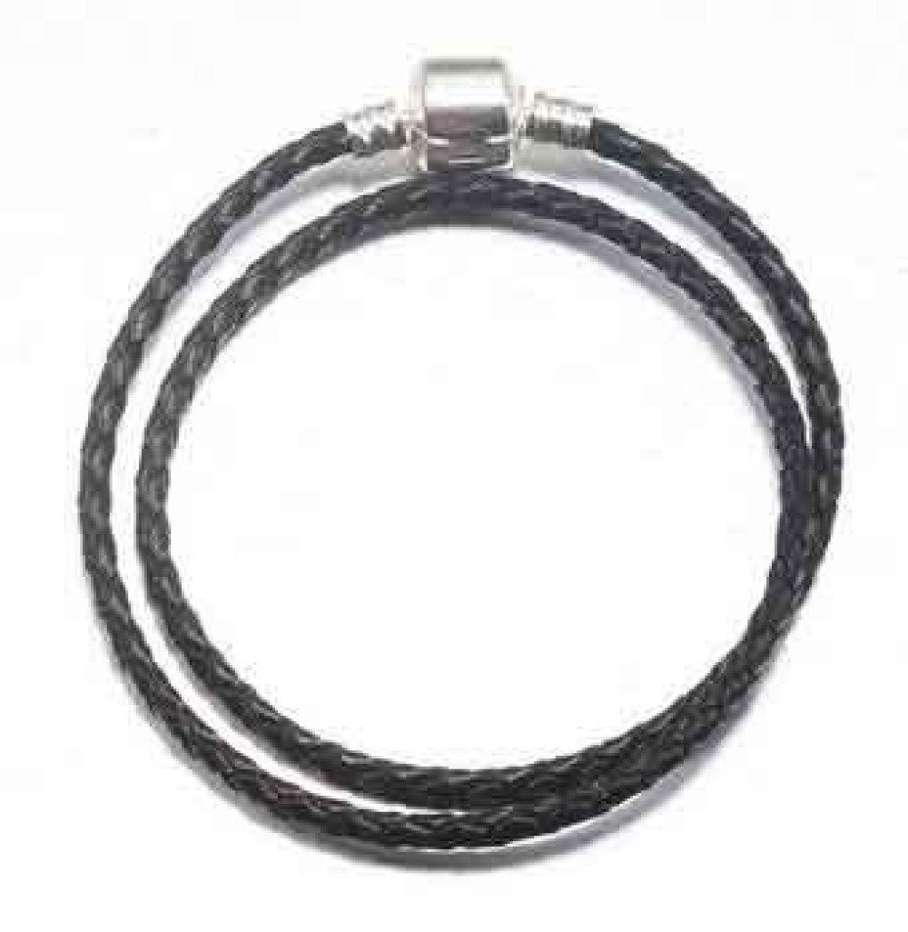 Europese 2-draads gevlochten armband Clip Uni 01 19cm Zwart