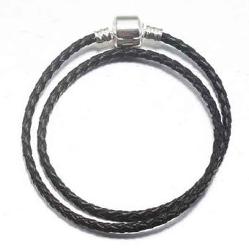Europese 2-draads gevlochten armband Clip Uni 01 20cm Zwart