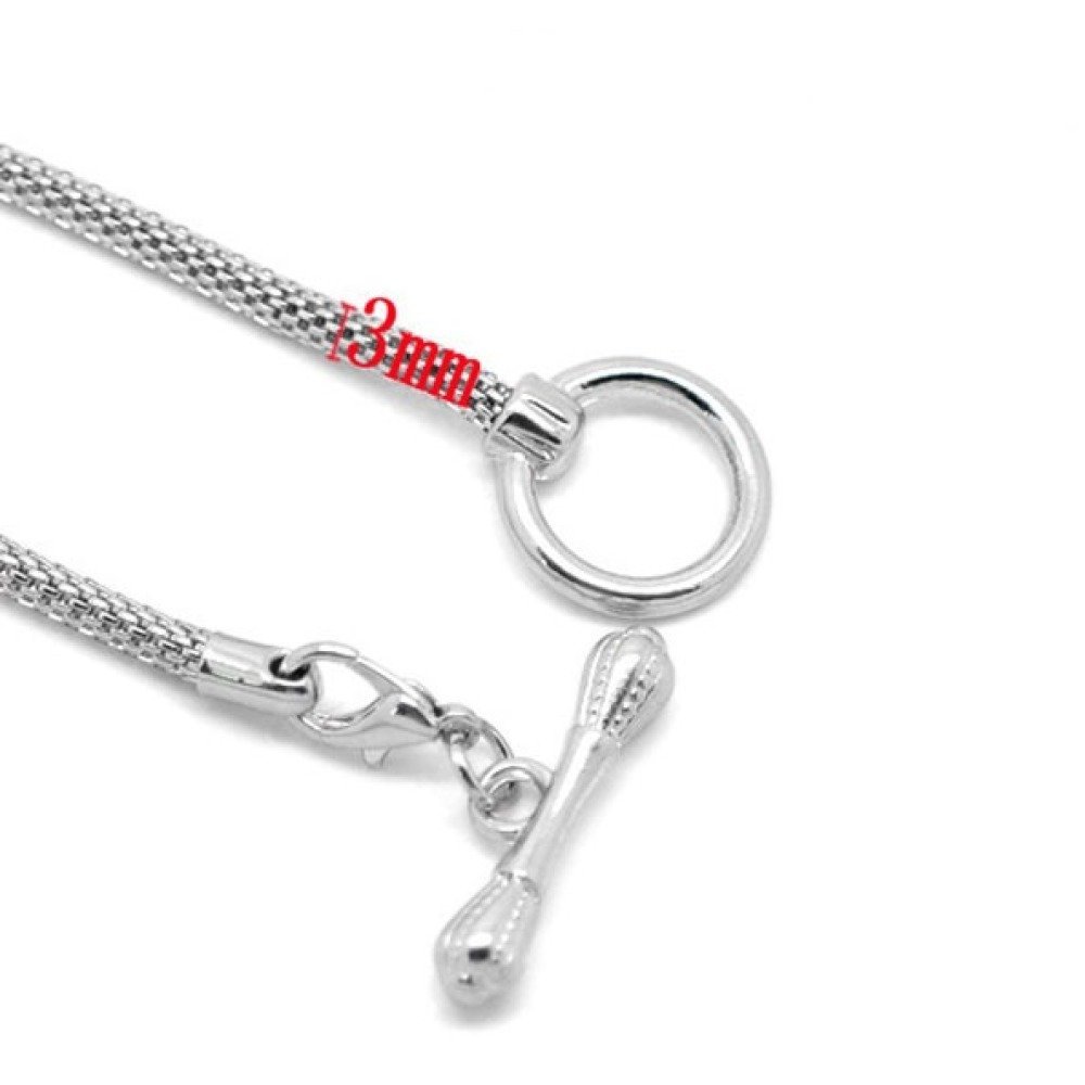 Europese Schakelarmband 19cm Zilver