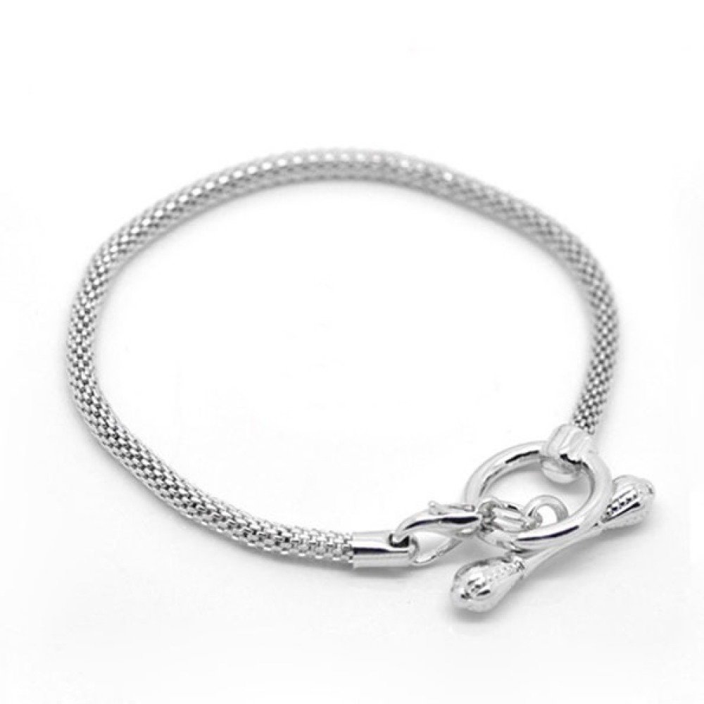 Europese Schakelarmband 22cm Zilver