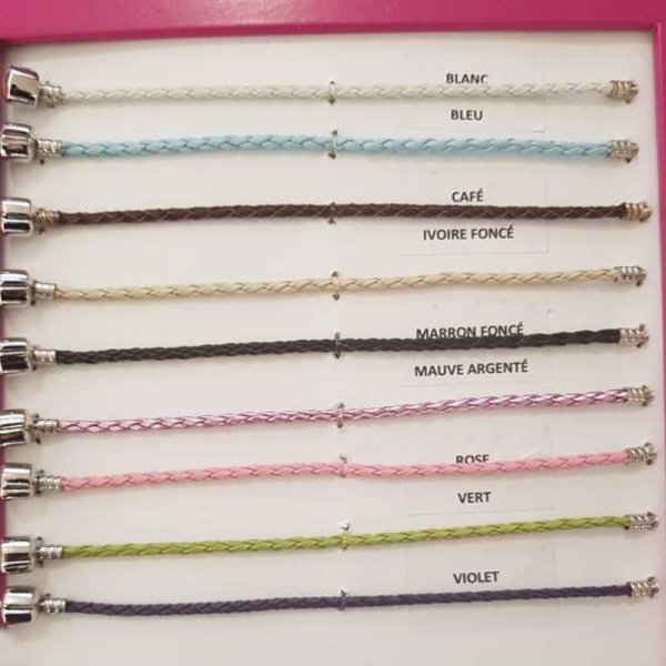 Europese gevlochten armband Clip Uni 02 VAN 15 TOT 23 CM Wit