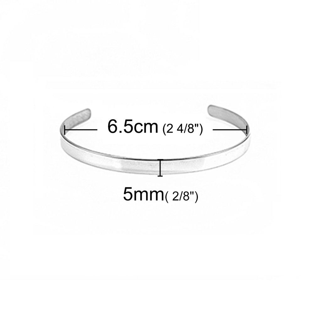 Roestvrij staal 5 mm Manchet Armband N°01