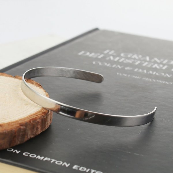 Roestvrij staal 5 mm Manchet Armband N&deg;01