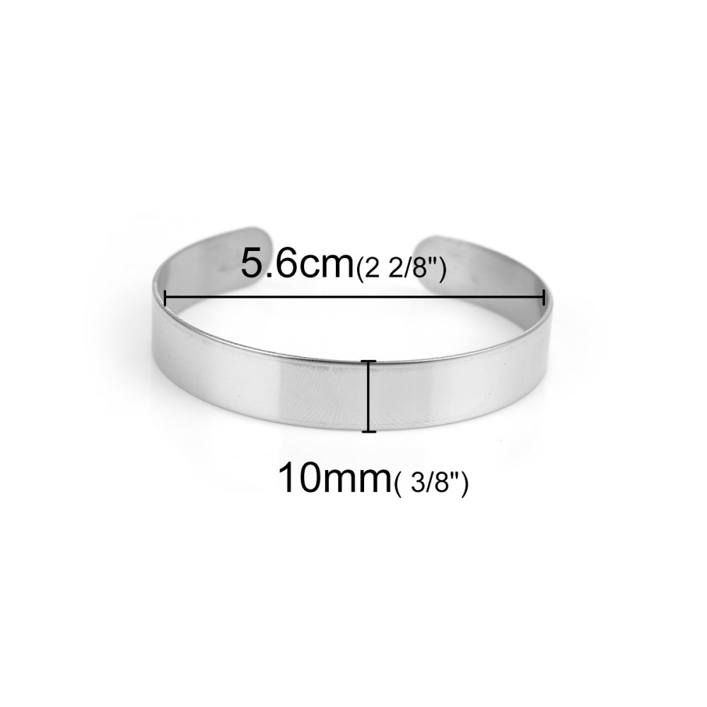 Roestvrij staal 10 mm Manchet Armband N°02