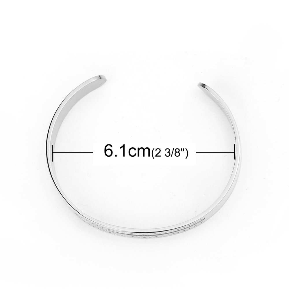 Roestvrij staal 10 mm half open Manchet Armband N°07