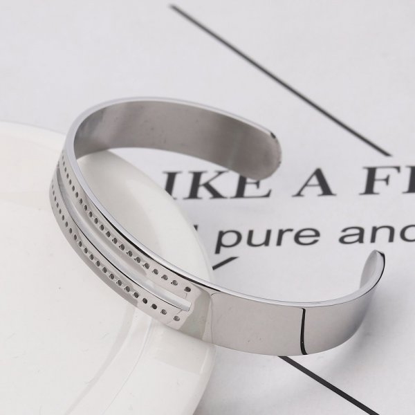 Roestvrij staal 10 mm half open Manchet Armband N&deg;07