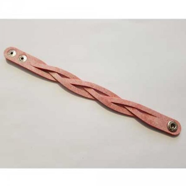 Gevlochten leren riem rood