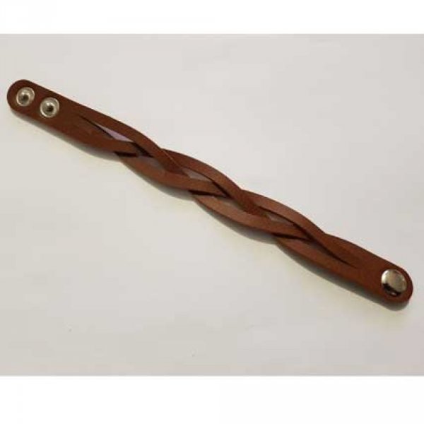 Gevlochten lederen armband