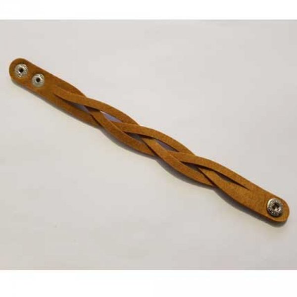 Gevlochten lederen armband