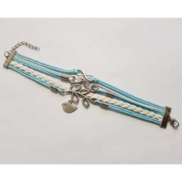 Bracelets Cordon Cir&eacute; et Tress&eacute; N&deg;10 Chouette