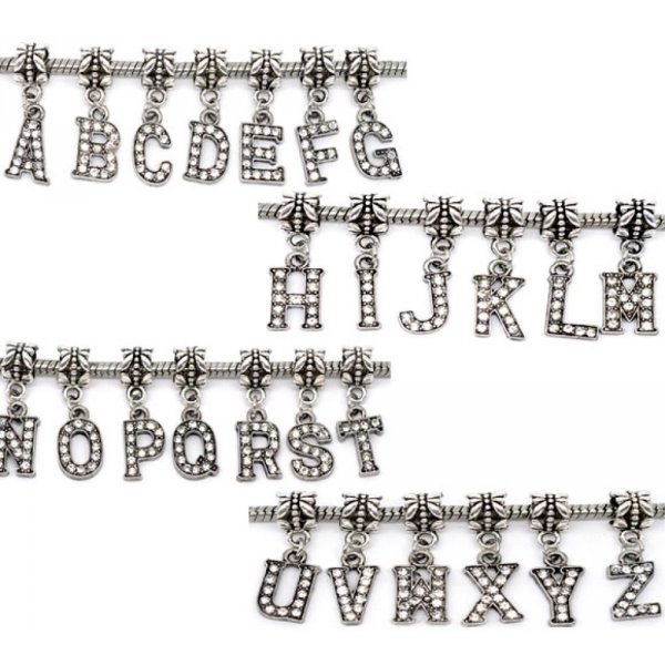 Breloque Alphabet 03 Lettre R et Strass