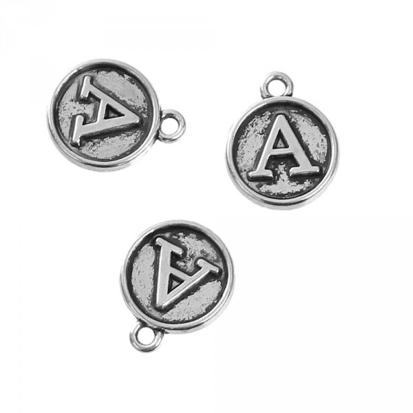 Breloque Alphabet M&eacute;daille 02 Lettre A