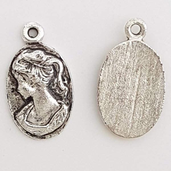 Vrouw Cameo bedel N&deg;01 Zilver