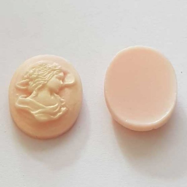 Breloque Cam&eacute;e femme N&deg;04 Rose 01 ovale en r&eacute;sine