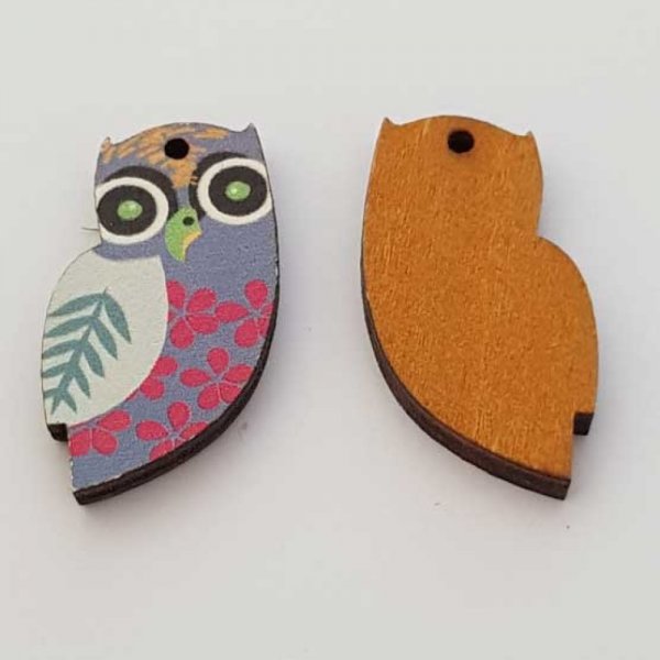 Breloque Chouette N&deg;29 Bois